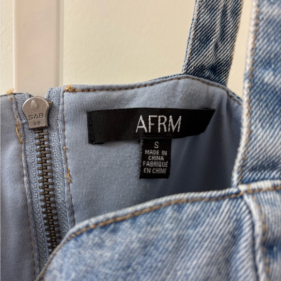 AFRM Light Wash Denim Cutout Crop Top - Light Blue - Picture 8 of 10